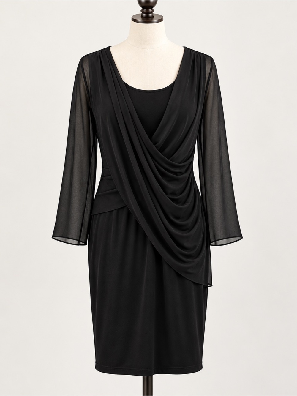 AllSaints Love Black Draped Dress Size US 8 / UK 12 NWT